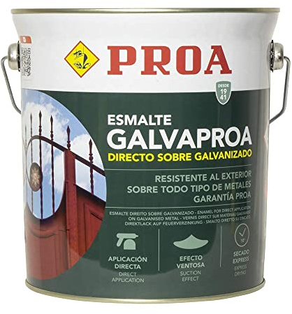 Esmalte Forja directo sobre galvanizado o hierro. Galvaproa Forja. GRIS PLATA 4L.
