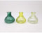 Sandra Rich. Glas VASE Bottle Stripes. 3 kleine Flaschen ca 7 x 7 cm. Petrol - GRÜN 1167-7-51