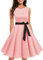 Gardenwed Robe de Soirée Cocktail Vintage Femme Années 40 50 60 Pin up Style Audrey Hepburn Rockabilly Swing Col Rond sans Manche Blush L