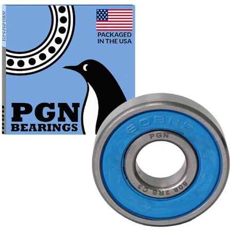 PGN - 608-2RS Sealed Ball Bearings - 8x22x7 - Lubricated - Chrome Steel (20 PCS)