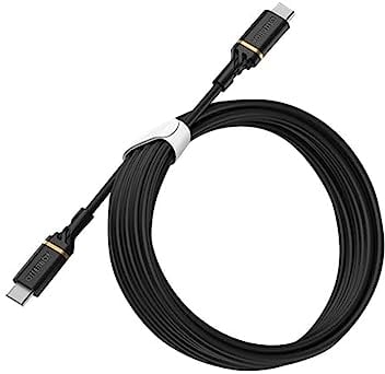 OtterBox Reinforced USB-C to USB-C Cable, Fast Charging Cable for Smartphone and Tablet, Ultra-Rugged, Bend and Flex Tested, 3M, Black