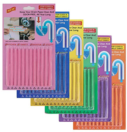 72 Pcs Drain Sticks Cleaner to Provent Blockage Clogs and Bad Odours Odor Cleaning Tool for Kitchen Sink Bathroom Toilet Sewer