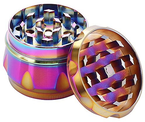 Rantecks Herb Grinder 4 Piece Aluminum Spice Grinder Spice Mill with a Pollen Scraper Perfect for The Foodie That Desires Culinary Excellence-Colorful