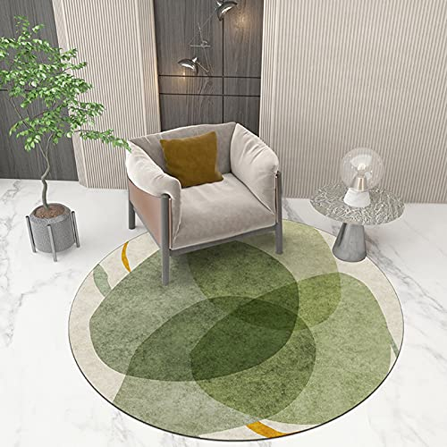 DRSFF Nordic Round Area Teppiche Grüne Teppich Wohnzimmer Schlafzimmer Couchtisch Waschbare Kurzhaufen Teppichboden Matten 80 cm 100 cm 120 cm 140 cm 160cm 180 cm (Size : Durchmesser 100cm)