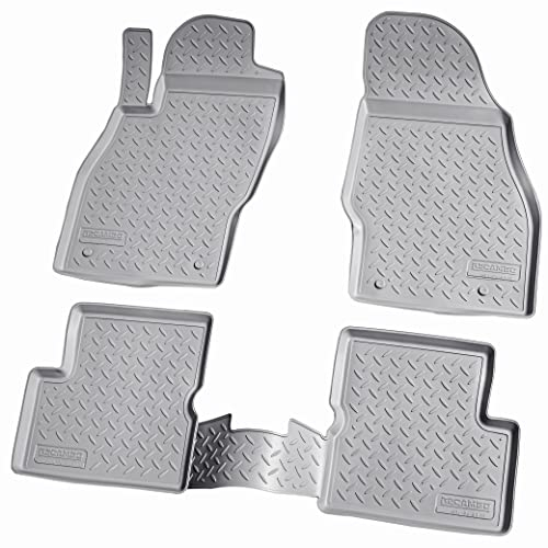Recambo 3D Gummi Fußmatten kompatibel für OPEL Corsa D Corsa E | BJ 2006-2019 | Auto Gummimatten | Passgenau | mit Rand | grau