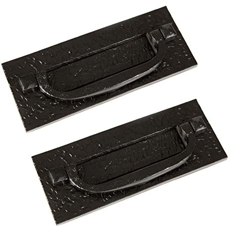 Hammer and Tongs - Antique Letter Plate with Knocker - W270mm x H110mm - Black - Pack of 2
