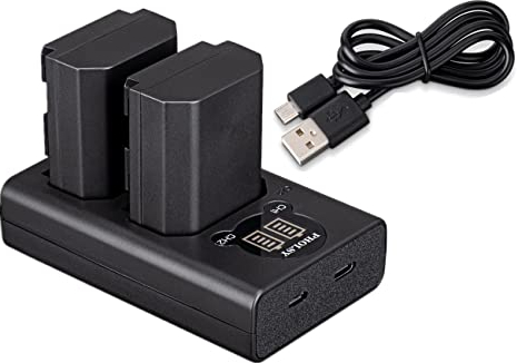 2X Caméra Batterie NP-FZ100 Rechargeable 2280mAh Remplacer Batterie Sony NP-FZ100 et USB Chargeur Batterie Compatible avec Sony a1, a9M2, a9, a7SM3, a7RM4A, a7RM4, a7RM3A, a7RM3, a7C, a7M4, a7M3