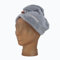 waschies Haar Turban Grau, Mikrofaser Turbanhandtuch für schnelle Haartrocknung, Supersoft, perfekt für die Haarpflege, praktischem Fixierknopf, Saugfähiges Kopfhandtuch, für Kurze und Lange Haare