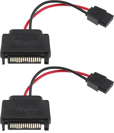 EMSea 2 Uds SATA 15 Pines Macho A SATA 6 Pines Hembra Slimline Cable Adaptador Corriente para Disco CD DVD Unidad Slimline Discos Duros SATA 98mm
