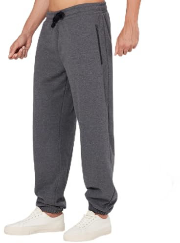 ineepor Pantaloni Tuta Uomo Invernali Pantaloni Termici Sportivi Uomo Felpata Pile Foderato Sherpa Joggers Pantaloni Larghi Baggy Cerniera Tasche Laterali