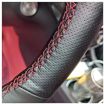 FILUNO HandgenäHter Lenkradbezug Aus Leder für Toyota Prius RAV4 Verso Yaris, rutschfest Lenkradbezug HitzebestäNdig LenkradhüLle Anti Rutsch Auto Innenraum ZubehöR,D/Other Stitch Colors
