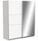 Demeyere Armoire Porte Coulissante Avec Miroir & Penderie Moderne – Coloris Blanc Mat & Finitions Métal - 178,1 x 59,9 x 203 cm