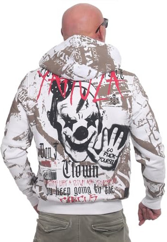 Yakuza Herren Circus Kapuzenpullover, Weiß, 4XL