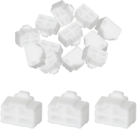 QUARKZMAN RJ45 port skyddskåpa skyddskåpa port anti-dammskydd silikonplugg skydd för RJ45-uttag, vit, förpackning med 25 stycken