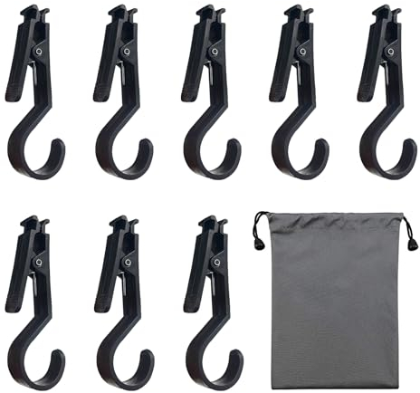 8stk Outdoor Zelt Baldachin Stoffclip Licht Haken, Camping Zelt Licht Haken, Multifunktionale Zelt-Baldachin-Clip, Outdoor Camping Lichthaken Zelt, für Outdoor, Reisen Abenteuer, Camping-Lichter