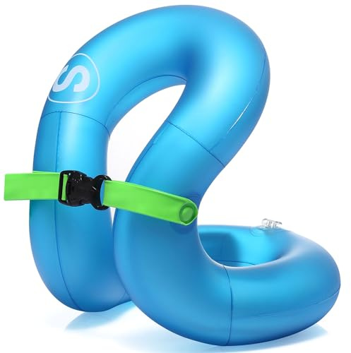 STLOVe Swim Vest, Two-Ply Kids Swimming Float, Children Pool Float Ring with Safety Strap, Thickened Inflatable Swim Jacket Kids Pool Swimming Ring