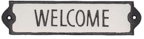 Rivanto® Türschild welcome 21 x 1 x 5 cm Gusseisen Gartentor Schild Willkommen