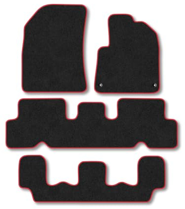 Citroen C4 Grand Picasso (2013-2015) Carpet Car Mats | Red Edge Trim Tailored Fit Floor Mats Full Coverage Protection Accessories Easy Clean Anti Slip Made in the UK