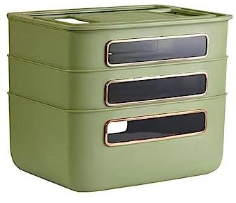 Huangj-0527 Kabelbox WLAN-Router-Aufbewahrungsbox, Steckdose, Kabel-Aufbewahrungsbox, Set-Top-Box, Steckerplatine, Steckdose, Sortiergerät, Kabel-Aufbewahrungsbox Kabelmanagement Box(Green 3 Layers)