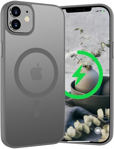 WXX für iPhone 12 Hülle, Magnetisch Hülle Kompatibel mit MagSafe, Rundumschutz Stoßfeste Schutzhülle Translucent Rückseite Handyhülle iPhone 12/12 Pro 6,1 Zoll (Titanium Grau)