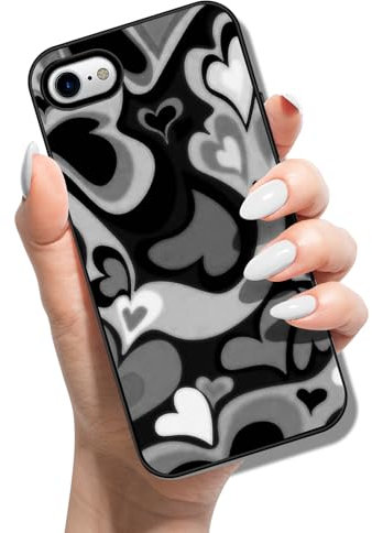 Printed Phone Case for iPhone 7 Plus 8 Plus Soft TPU Bumper Silicone Protective Back Cover with Pattern Design for Girls Boys - Love Print