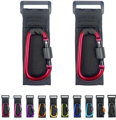 [Upgrade] Kinderwagen-Haken mit Verriegelung, Traglast 13,6 kg pro Kinderwagen-Clip, Kinderwagen-Zubehör und Autositz-Haken zum Aufhängen von Wickeltasche, Golf, Einkaufen und Haustierwagen (2 Stück +