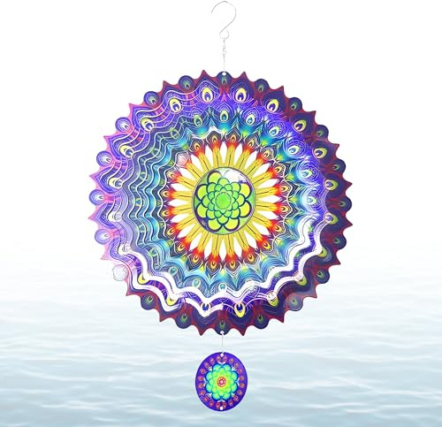 Dragon Fungi – Dekoratives Windrad mit Mandala-Design, mehrfarbig, 30 cm Durchmesser