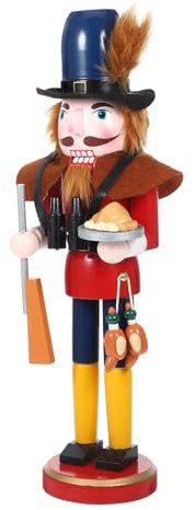 Gatuida Décor De Noël Casse-Noisette Chasseur Figurines De Casse-Noisette d'halloween De Noël De 15 Pouces Ornements De Casse-Noisette en Bois pour La Décoration De Bureau