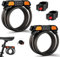(2 Pack) Fenxyo Candado de Bicicleta, Candado de Cable de Alta Seguridad para Bicicleta 120cm/12mm, cadenas de combinación impermeables ajustables de 5 dígitos para bicicleta, moto, puerta, Negro