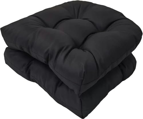 Juego de 2 cojines para sillas de comedor de jardín, 19 x 19 pulgadas, en forma de U, para muebles de patio, cojines de suelo para cocina, comedor, color E