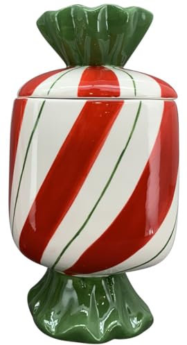 Pommerntraum ® | Bonbondose Gebäckdose Schmuckdose Pralinendose Keksdose Teedose Vorratsdose Gutscheindose Schatzdose (Bonbon rot weiss)