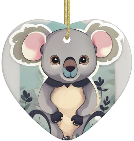 Lovely Koala Christmas Ornaments For Xmas Tree Decorations With Gold Rope For Party Decoration Hanging