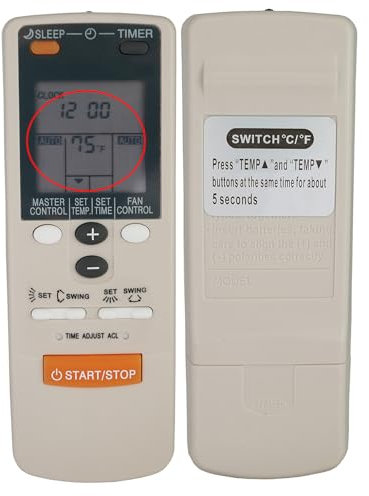 Replacement for Fujitsu Air Conditioner Remote Control for Model AR-FB2 (Display Both in Fahrenheit and Celsius)