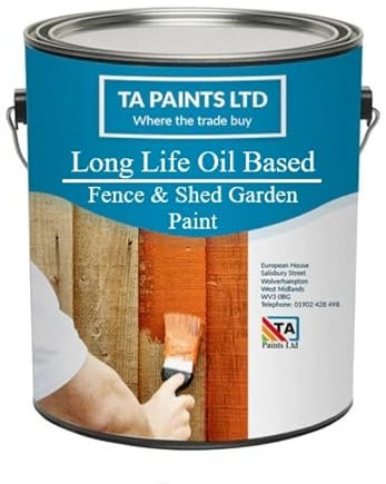T A Paints Ltd Garden Fence Shed Paint, Weather-Resistant Outdoor Matte Finish Wood Paint, for Garden Fence, Sheds, Cement Posts, Gravel Boards (5L Saddle Brown)
