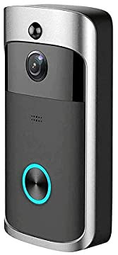 IUBGFTO Video Doorbell,1080P WiFi Real-time Intercom Wi-Fi Video Door Bell Detection Smart Phone Door Ring Intercom Home Security Camera (A)