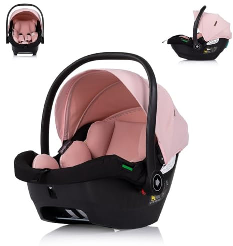 Chipolino i-Size Babyschale Duo Smart Gruppe 0+, Kissen, verstellbare Kopfstütze, Farbe:pink