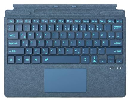 Seagtigau Tastiera QWERTZ per Microsoft Surface Pro 13 pollici, compatibile con Surface Pro 13 Copilot+ PC (11th Edition) / Pro 11 / Pro 10 / Pro 9 / Pro 8 / Pro X, Bluetooth Type Cover, Trackpad