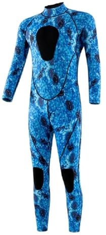FJOADNVM 3mm Neoprenanzüge for Speerfischen, Neoprenanzüge, Angeln, Tauchen, Surfen, Schnorcheln, Kajakfahren, Camouflage, Ganzkörper-Thermoanzug for Erwachsene, warm halten(Light Blue,XL)