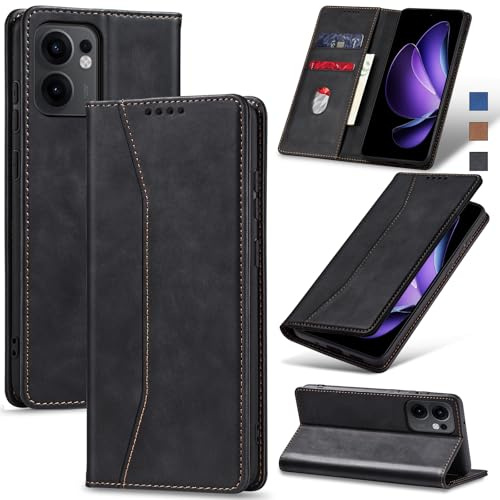 Jasonyu Funda para OPPO Reno13 F 5G/4G/Reno13 FS Flip Case,Negro | Cuero PU Carcasa,Tipo Libro con Tarjetas y Cartera,Soporte Plegable,Cierre magnético,Capa