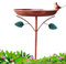 Aufquwk Bebedero para Pájaros Exterior - Fuente De Metal para Aves | Plato De Agua Independiente, para Aves, Accesorios para Mascotas, Decoración Artística para Jardín,