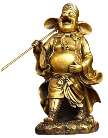 Statuette de Bouddha en cuivre, ornement décoratif for la maison, le bureau ou la chambre à coucher, figurine de 15 x 12 x 23 cm