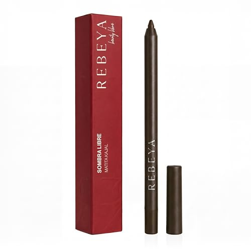 REBEYA Matita Occhi Kajal Sombra Libre - Matita Occhi Marrone Waterproof Kajal a Lunga Durata per Interno Occhi, Tratto Intenso Sfumabile Ultra Opaco, Formula Morbida Sensibile - Made in Italy