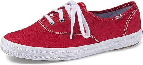 Keds Champion Lace Up, Zapatillas Deportivas. Mujer, Rojo (Red Canvas), 36 EU Ancho