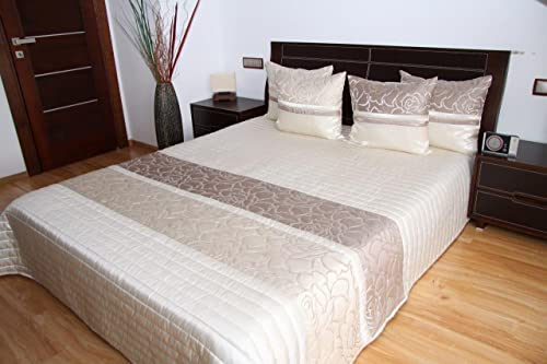 Rodnik Luxus Tagesdecke Bettüberwurf Turin 3 TLG. Set mit 2 Kissenhüllen in Größe: 260x240cm - Art. 839