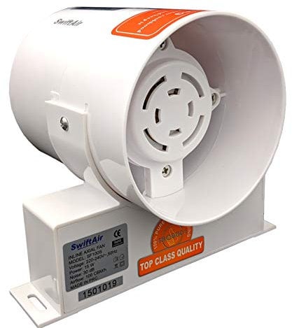 SF100T Timer 1-15 min Inline Extractor Shower Bathroom Inline Fan 100m3/h Ventilation
