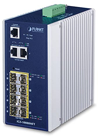 PLANET IGS-10080MFT Network Switch Managed Gigabit Ethernet (10/100/1000) Blue White