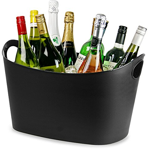 Samba Party Tub Black | 20ltr Beverage Tub, Plastic Drinks Pail, Drinks Bucket Bottle Cooler, Drinks Tub