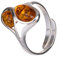 HolidayGiftShops Baltischer Honig Bernstein Sterling Silber Verstellbarer Ring Milena