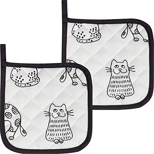 Kracht Topflappen Katzenreihe 2er-Pack Katzen Größe 20x20 cm