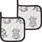 Kracht Topflappen Katzenreihe 2er-Pack Katzen Größe 20x20 cm